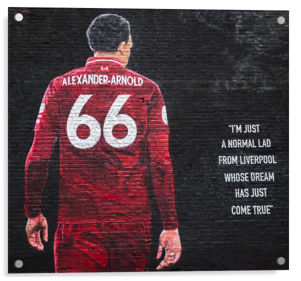 Trent Alexander-Arnold mural in Liverpool Acrylic by Jason Wells