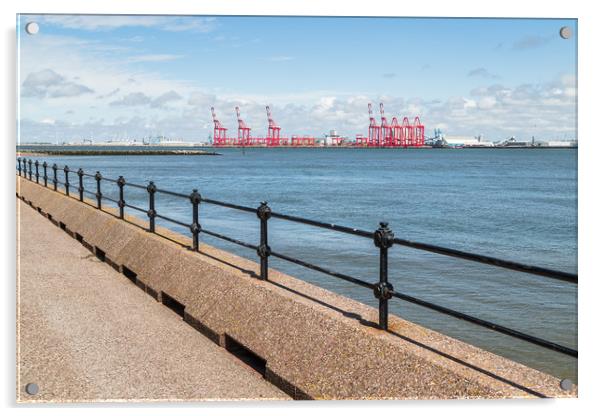 Seaforth dock from the Wirral Acrylic by Jason Wells