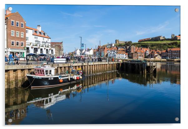 Fishing boat in Whitby harbour Acrylic by Jason Wells