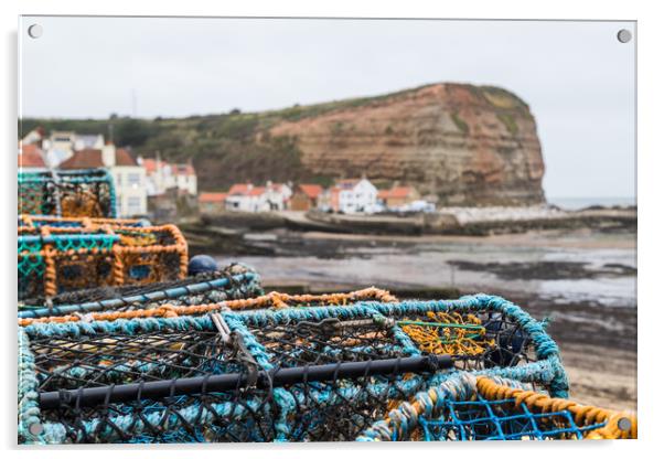 Crab pots at Staithes Acrylic by Jason Wells