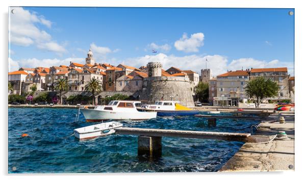 Choppy waters next to Korcula old town Acrylic by Jason Wells