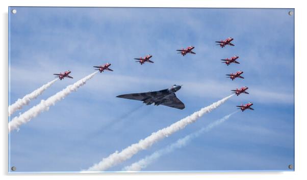 Vulcan and Red Arrows flypast Acrylic by Jason Wells
