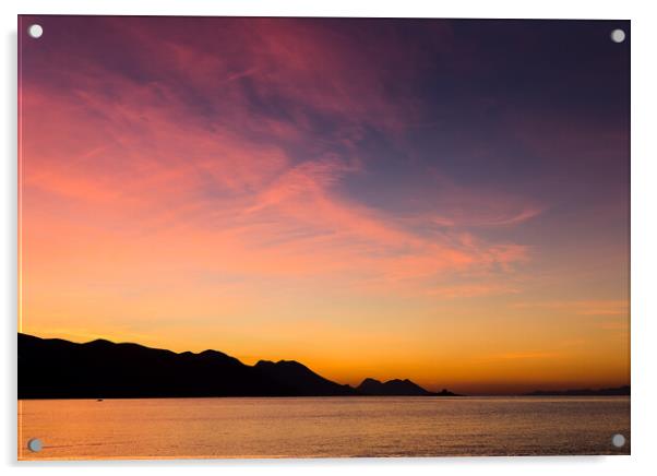 Sunrise on the Peljesac Riviera Acrylic by Jason Wells
