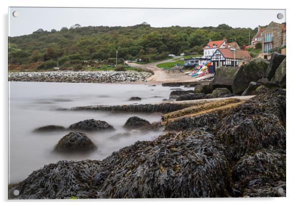 Tide coming in at Runswick Bay Acrylic by Jason Wells