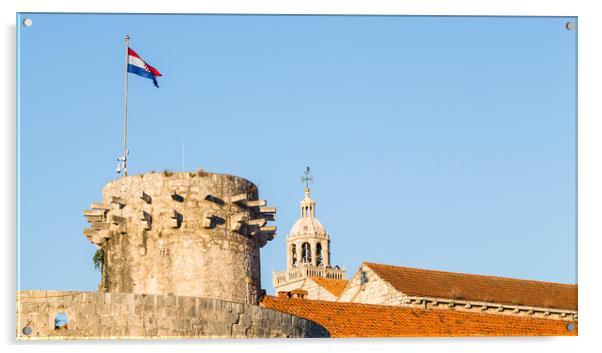 Croatian flag on Large Governors Tower Acrylic by Jason Wells