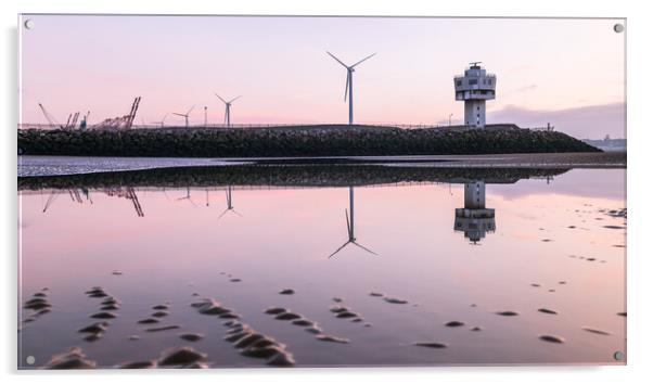 Reflections of Seaforth Docks Acrylic by Jason Wells