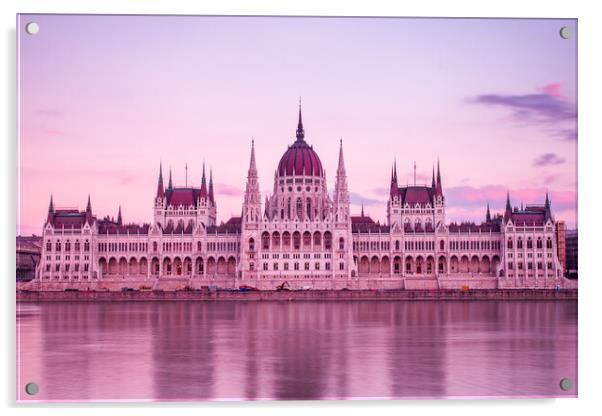 Hungarian Parliament Building at dusk Acrylic by Jason Wells