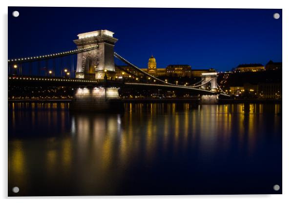 Nightfall over Chain Bridge Acrylic by Jason Wells