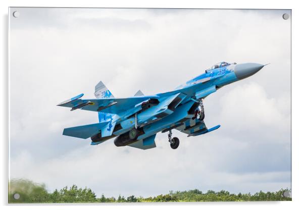 Ukrainian Air Force Su-27P Flanker Acrylic by Jason Wells