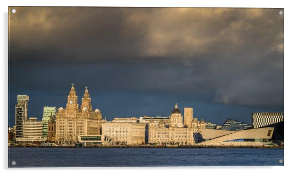 World famous Liverpool skyline as the light fades Acrylic by Jason Wells