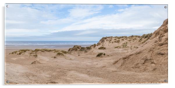 Formby sand dunes panorama Acrylic by Jason Wells
