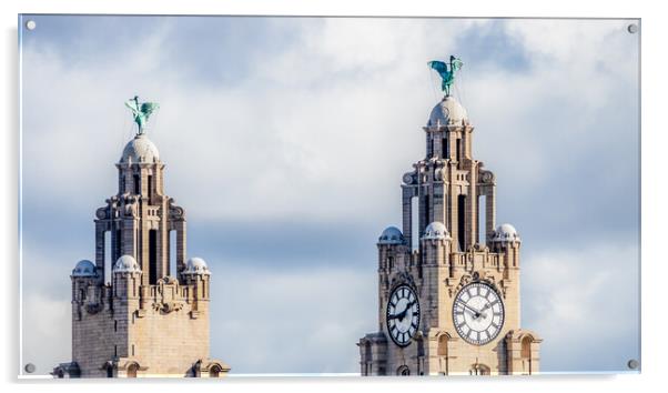 Looking up at the Royal Liver Building Acrylic by Jason Wells