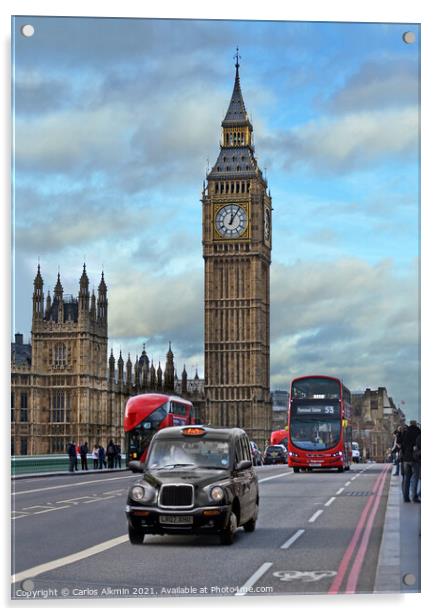 London, UK - Iconic Elizabeth Tower / Big Ben Acrylic by Carlos Alkmin