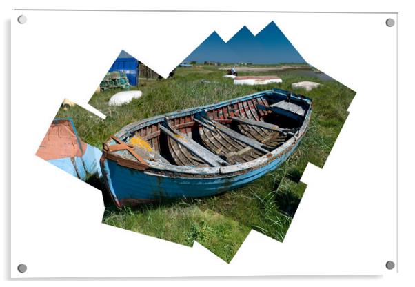 Composite of rotting boat on Holy Island Acrylic by Ivan Kovacs