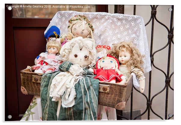 Retro rag dolls toys collection Acrylic by Arletta Cwalina