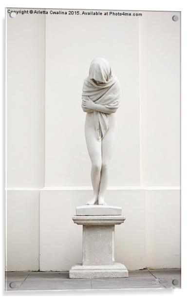 La Frileuse Winter girl statue Acrylic by Arletta Cwalina