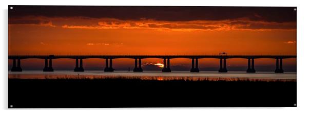  Sunset at the Second Severn crossing Acrylic by Dean Merry