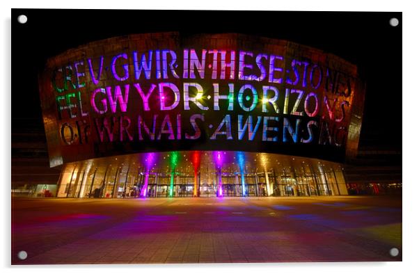 Wales Millennium Centre Acrylic by Dean Merry