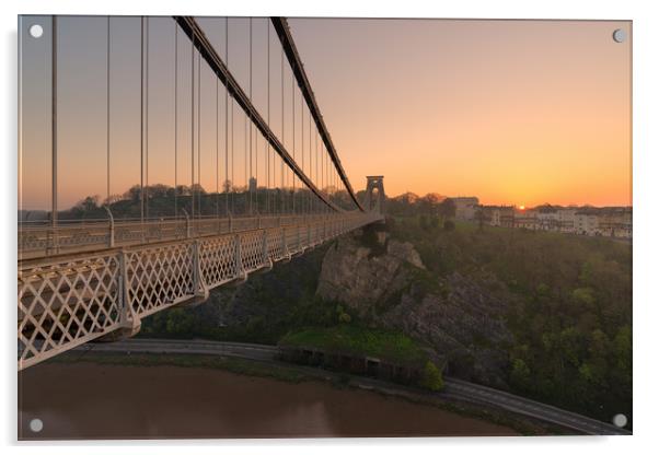 Sunrise at Clifton Suspension bridge Acrylic by Dean Merry