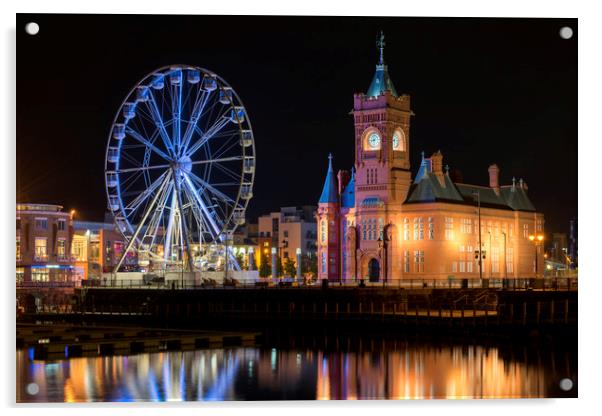  Pierhead Building from across the bay, Cardiff Acrylic by Dean Merry