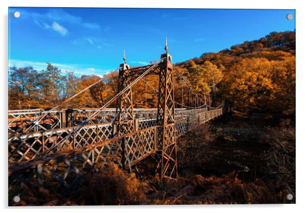 Afon Elan rusty old bridge Acrylic by Dean Merry