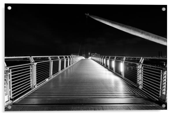 Newport city foot bridge Acrylic by Dean Merry