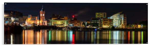 Cardiff Bay reflections   Acrylic by Dean Merry