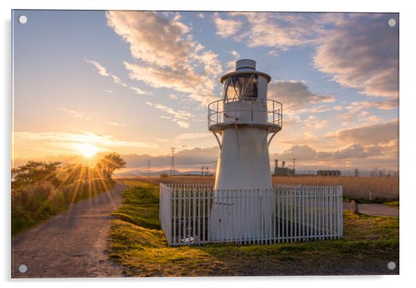 East Usk Lighthouse Acrylic by Dean Merry