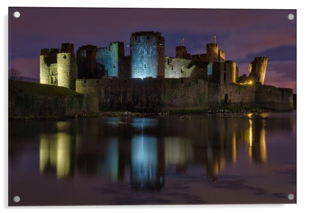 Caerphilly Castle Acrylic by Dean Merry