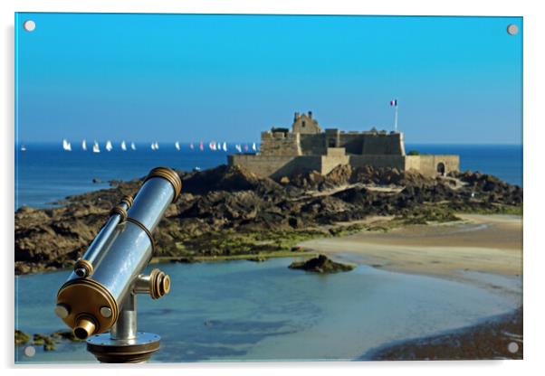 Fort National in St Malo Acrylic by Michael Hopes