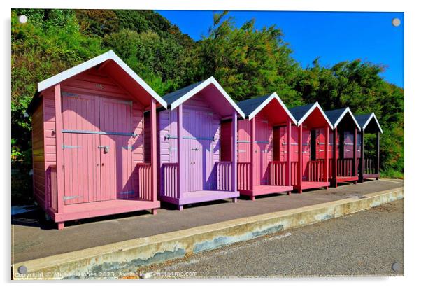 Beach huts on Folkestone seafront Acrylic by Michael Hopes