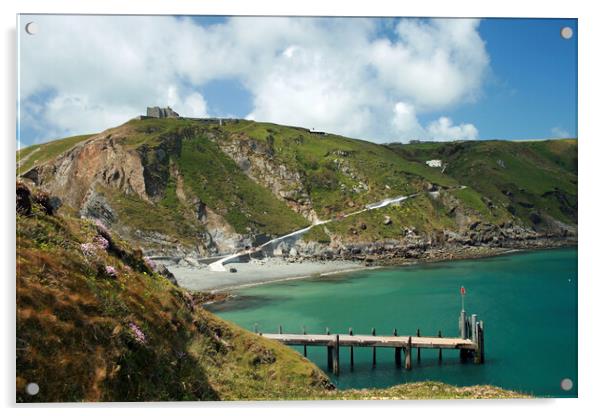 Lundy Island Landing Bay Acrylic by Michael Hopes