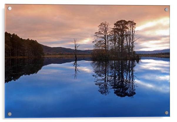 Sunset over Loch Acrylic by Michael Hopes