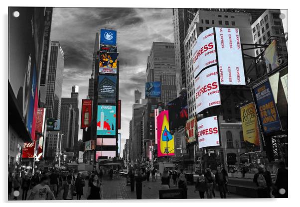 Times Square, New York Acrylic by Michael Hopes