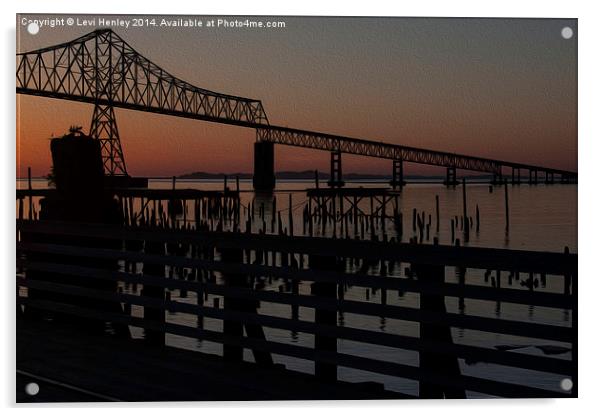 Astoria Sunset Oil Painting Style Acrylic by Levi Henley
