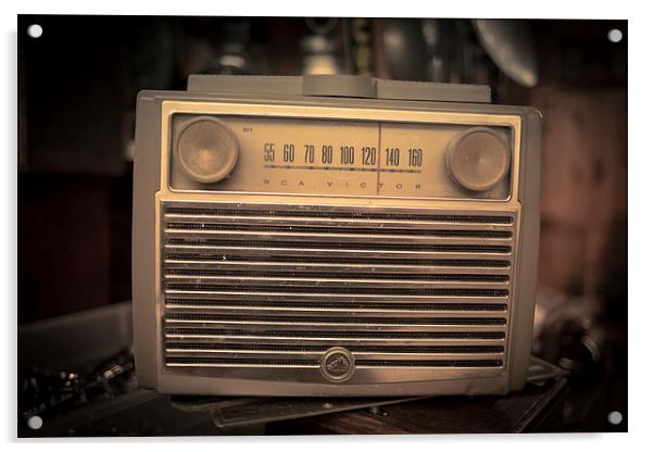 Old RCA Victor Antique Vintage Radio Acrylic by Edward Fielding