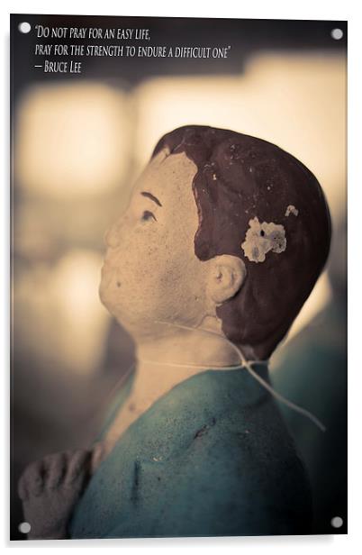Statue of a boy praying Acrylic by Edward Fielding