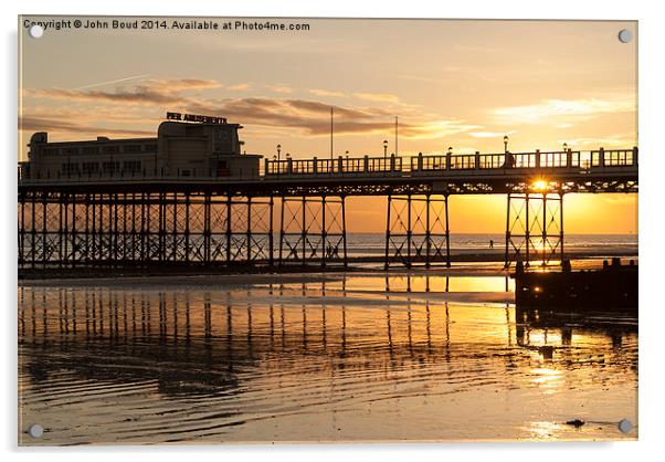 Worthing pier West Sussex Uk. Just before sunset Acrylic by John Boud