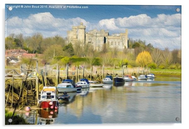  Arundel Castle and The Arun Acrylic by John Boud