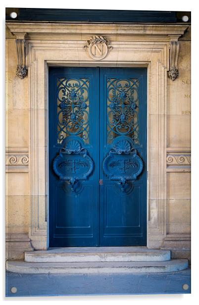 Parisian Blue Door Acrylic by Brian Jannsen