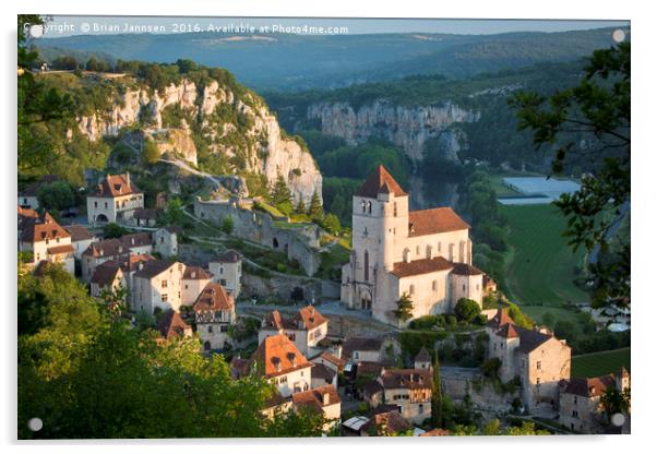 Saint-Cirq-Lapopie Dawn III Acrylic by Brian Jannsen