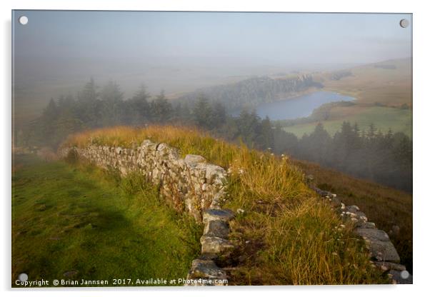 Misty Morning at Hadrian's Wall Acrylic by Brian Jannsen