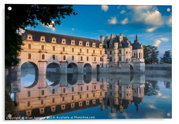 Chateau Chenonceau Dawn Acrylic by Brian Jannsen