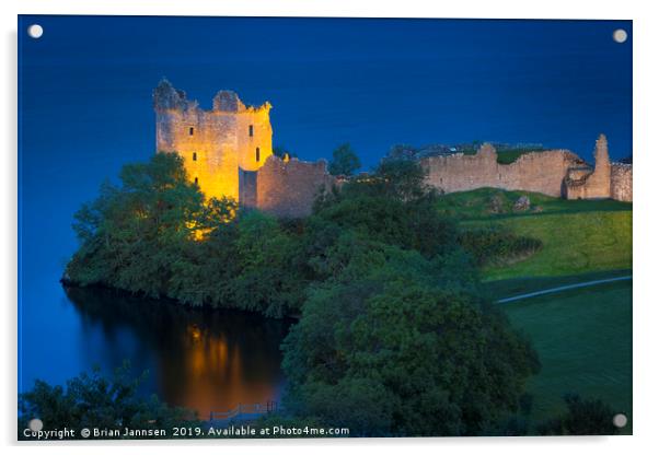 Urquhart Castle Evening Acrylic by Brian Jannsen