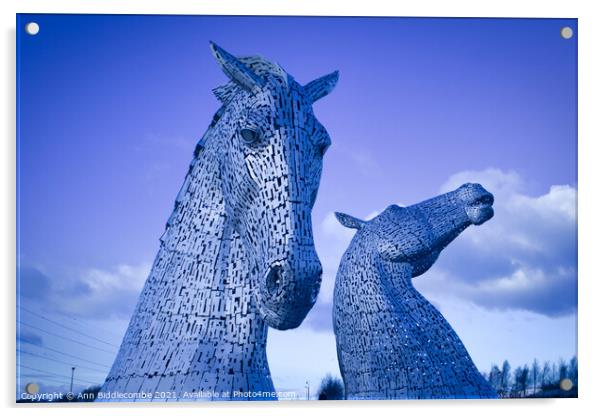 Kelpies in Scotland Acrylic by Ann Biddlecombe