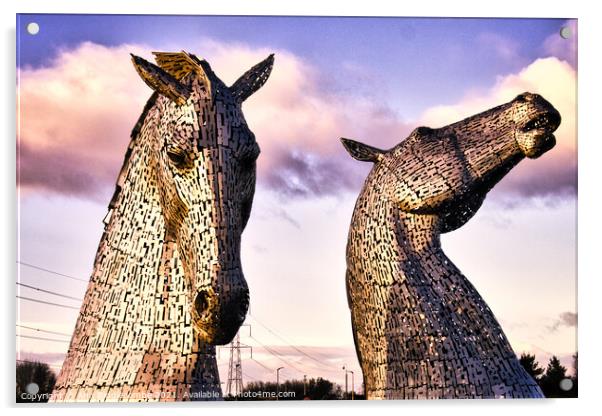 The Kelpies Acrylic by Ann Biddlecombe