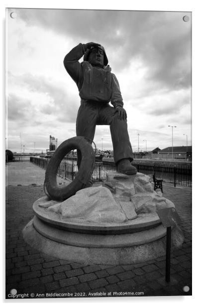 Memorial statue in Lowestoft Acrylic by Ann Biddlecombe