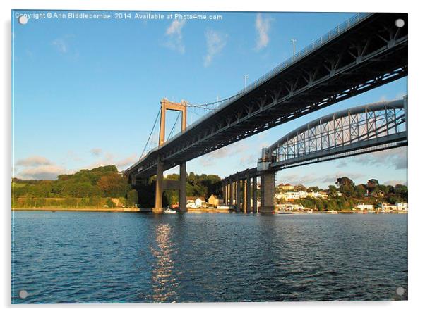  Tamar Bridge Acrylic by Ann Biddlecombe