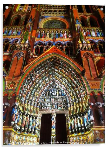 Summer at Amiens cathedral Acrylic by Ann Biddlecombe