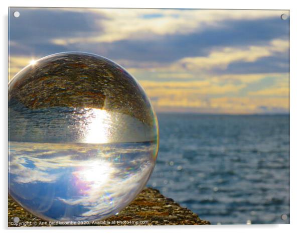 Sphere lake view in Sete Acrylic by Ann Biddlecombe
